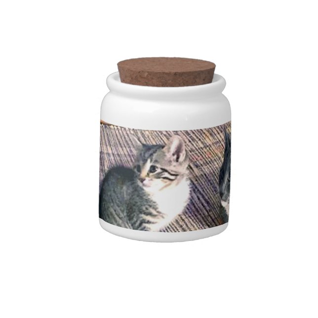 Cute Kitten Treat & Candy Jar (Left)