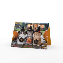 Cute Kitten Trick-or-Treat Card