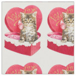 Cute kitten valentine fabric