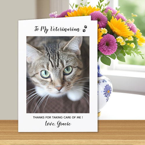 Cute Kitten Veterinarian Pet Care Cat Pet Photo Thank You Card