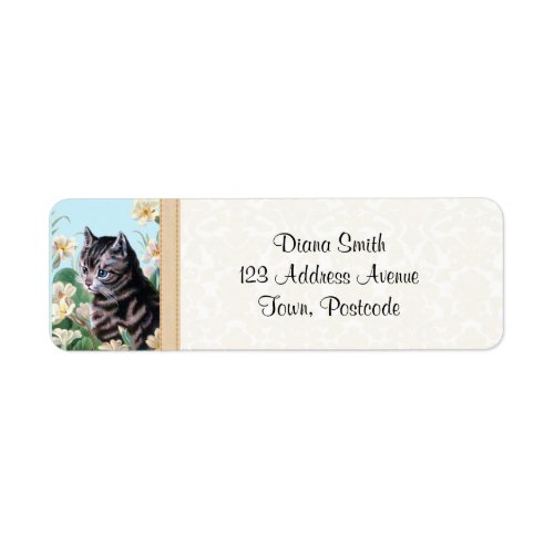 Cute kitten _ vintage cat art label