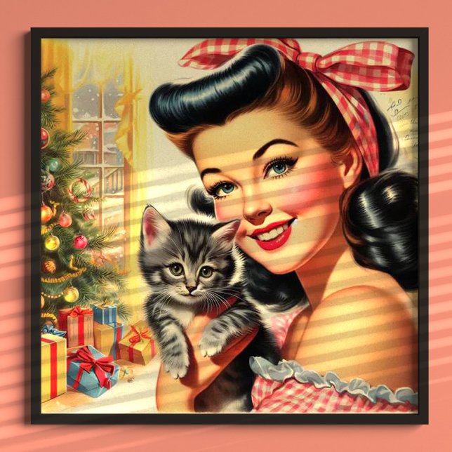 Cute Kitten Vintage Pin Up Poster (Creator Uploaded)