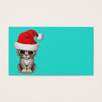 Cute Kitten Wearing a Santa Hat Business Card