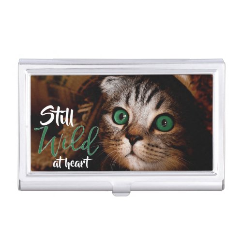 Cute Kitten Wild At Heart Business Card Case