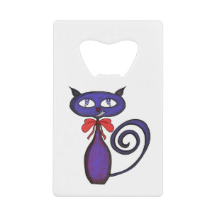 Cute Kitten With a Bow Credit Card Bottle Opener