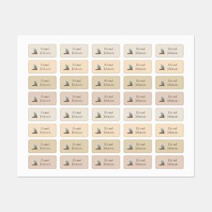 Cute Kitten with Backpack Neutral Clothes Labels