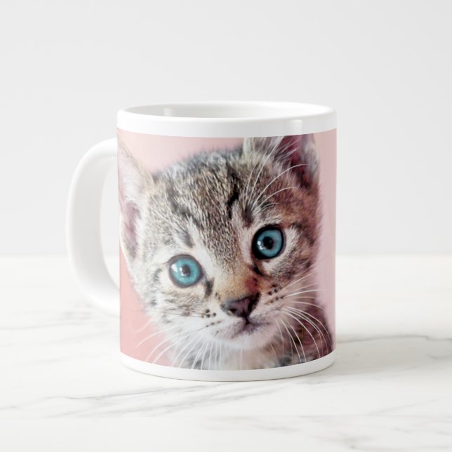 Cute kitten with blue eyes. large coffee mug (Front Left)