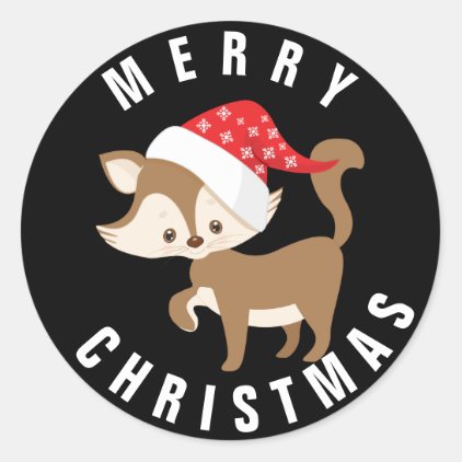 Cute Kitten with Santa Hat/ Christmas Sticker