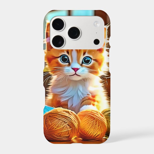 Cute Kitten Yarn Iphone Case (Back)
