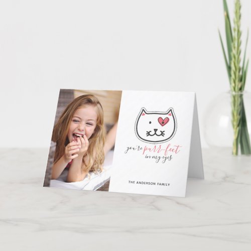 Cute Kitten Youre Purrfect Valentines Day Photo Holiday Card
