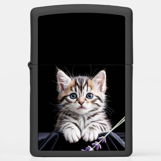 Cute Kitten Zippo Lighter (Front)