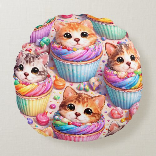 Cute kittens and cupcake cupcakes, cushion rainbow