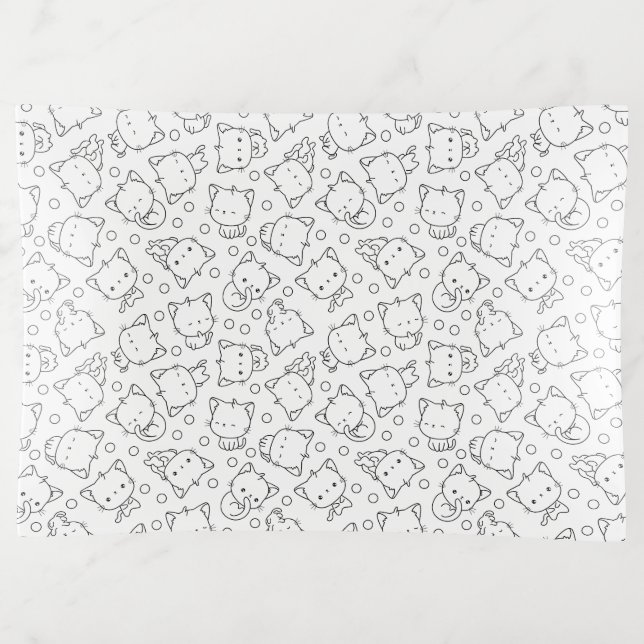 Cute Kittens and polka dots Black & White Trinket Tray (Front)