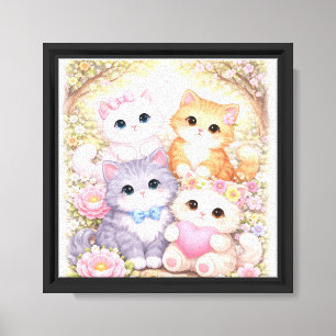 Cute Kittens Artwork for Nursery and Gifts Canvas Print