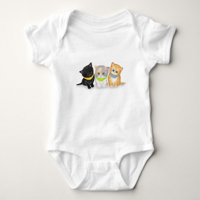 Cute kittens baby bodysuit (Front)