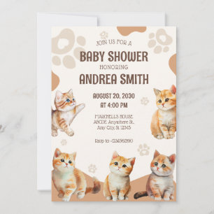 Cute kittens baby shower Invitation