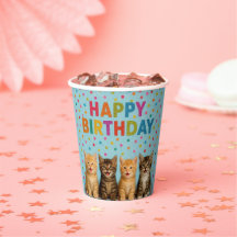 Cute kittens birthday paper cups!