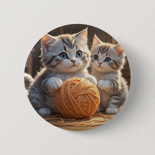 Cute Kittens Button (Front)