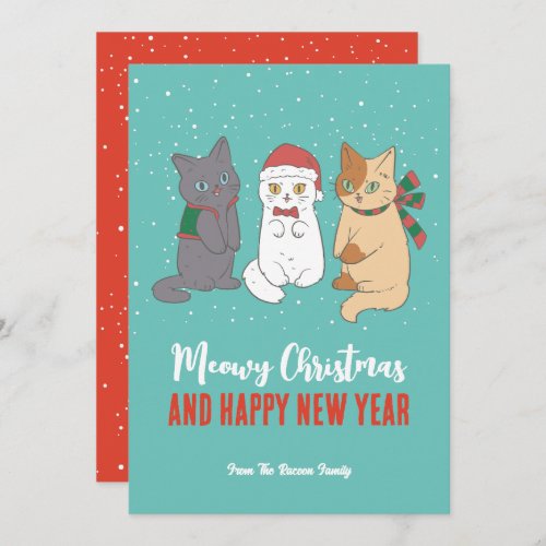 Cute Kittens Cat Winter Holiday Meowy Christmas