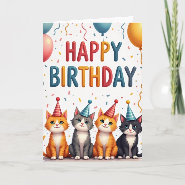 Cute Kittens Celebration Card (Front)