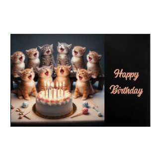 Cute Kittens Celebration Cheerful Premium Gallery Acrylic Print