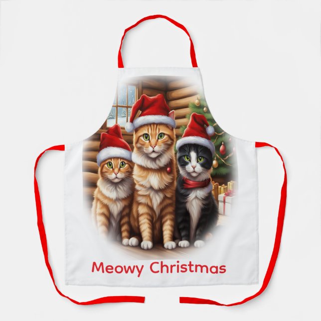 Cute Kittens Christmas Apron (Front)