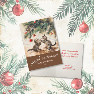 Cute Kittens Christmas Tree Holiday Card