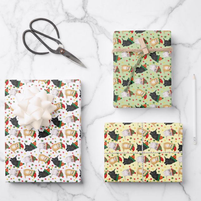 Cute kittens Christmas wrapping paper (Front)