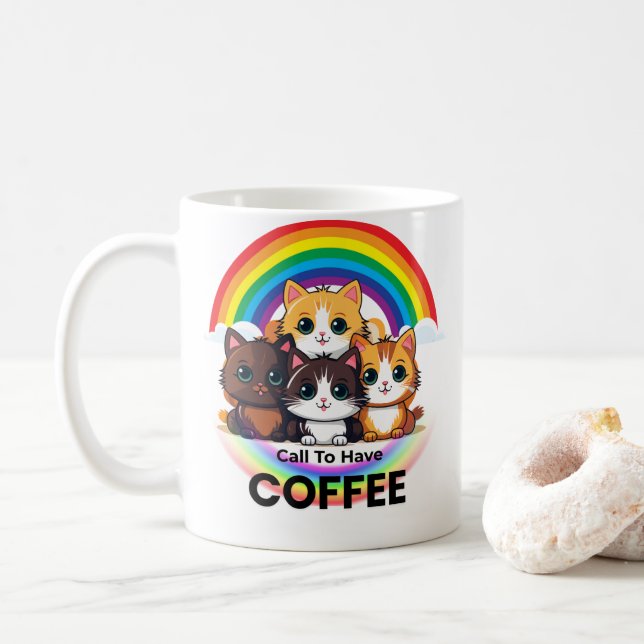 Cute Kittens Coffee Mug: Adorable Cat Lover Gift Coffee Mug (With Donut)