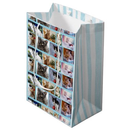 Cute Kittens Collage Christmas Pale Blue Gift Bag