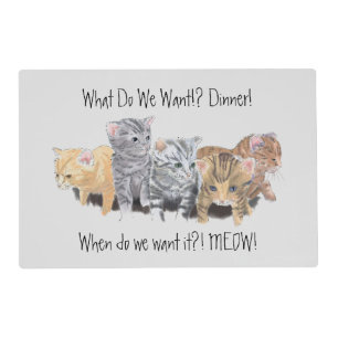 Cute Kittens Dinner Time Cat Placemat