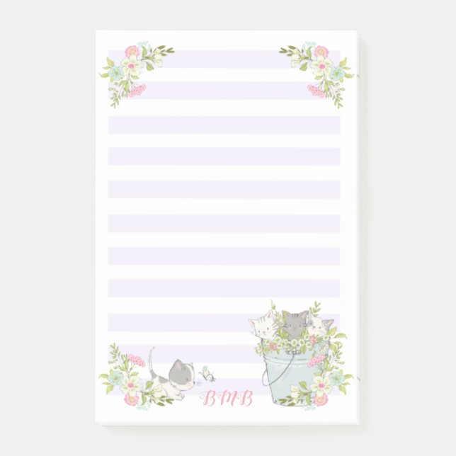 Cute Kittens in a Bucket Post-it Notes (Front)