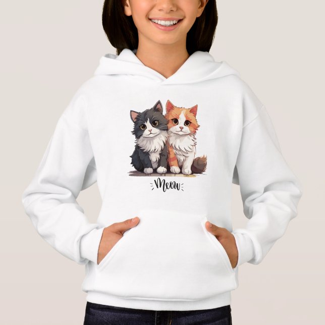 Cute Kittens Meows Design Hoodies. Hoodie (Front)