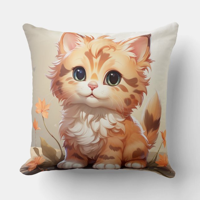Cute Kittens  Throw Pillow (Front)