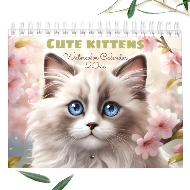 Cute Kittens Watercolor Seasonal Cat Lover Calendar (Cute Kittens Watercolor Seasonal Cat Lover Calendar)