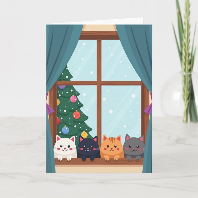 Cute Kittens Window Card (Front)