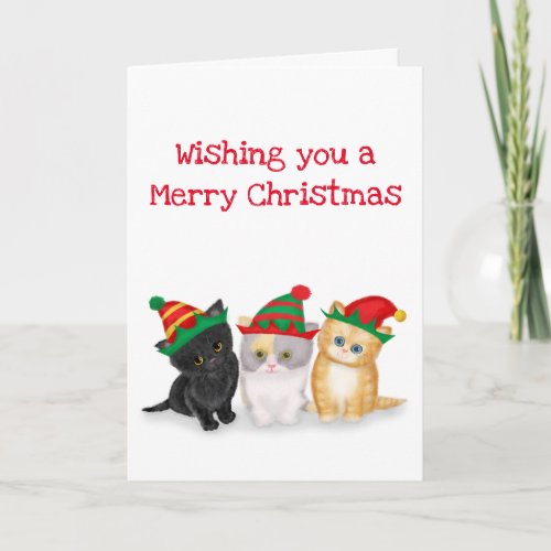 Cute kittens wishing you a merry Christmas card