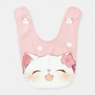 Cute Kittie Blanket Baby Bib