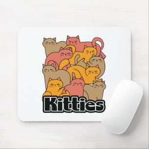 Cute Kitties Design - Adorable Cat Art Mouse Pad