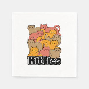 Cute Kitties Design - Adorable Cat Art Napkins