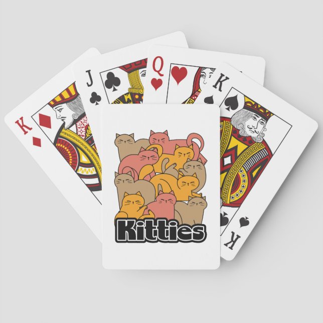 Cute Kitties Design - Adorable Cat Art Poker Cards (Back)