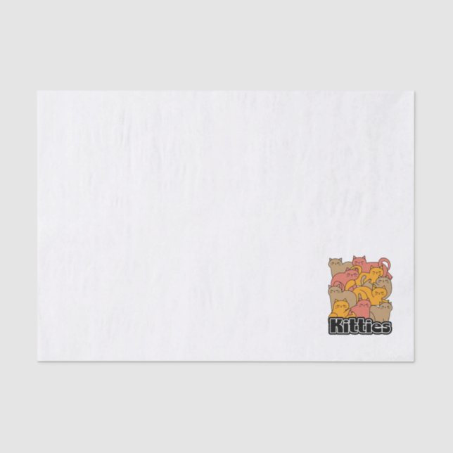 Cute Kitties Design - Adorable Cat Art Tissue Paper (Front)