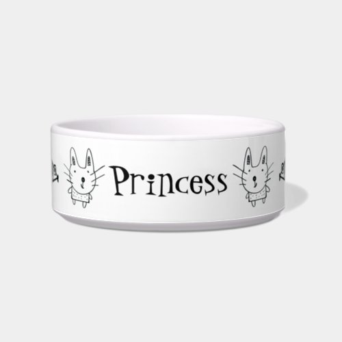 Cute Kitties Personalized Girl Cat Bowl