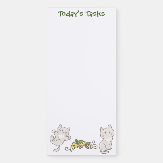 Cute Kitties To Do List Magnetic Notepad (Front)