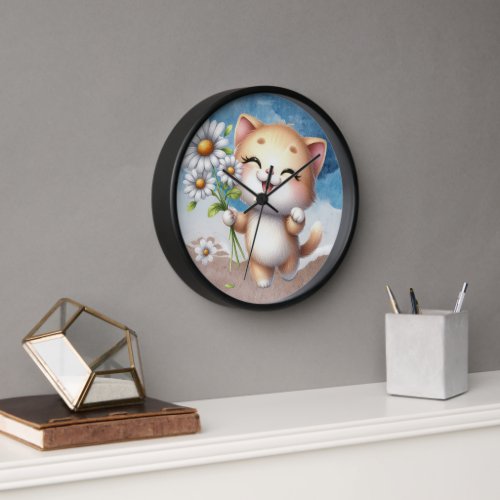 Cute Kitty 1075 Acrylic Round Wall Clock