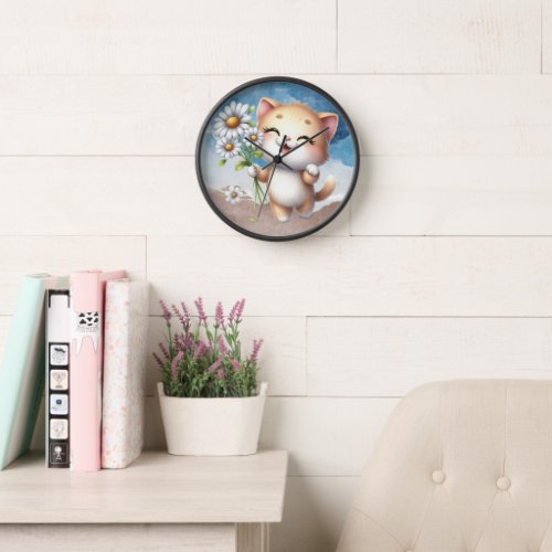 Cute Kitty 8 Acrylic Round Wall Clock