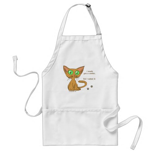 Cute Kitty Ate Your Cookie Adult Apron