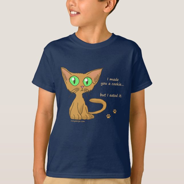 Cute Kitty Ate Your Cookie T-Shirts (Front)