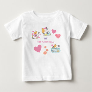 Cute kitty  baby girl birthday   baby T-Shirt