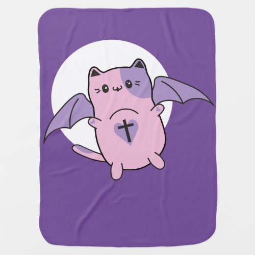 Cute Kitty Bat Cat  Baby Blanket